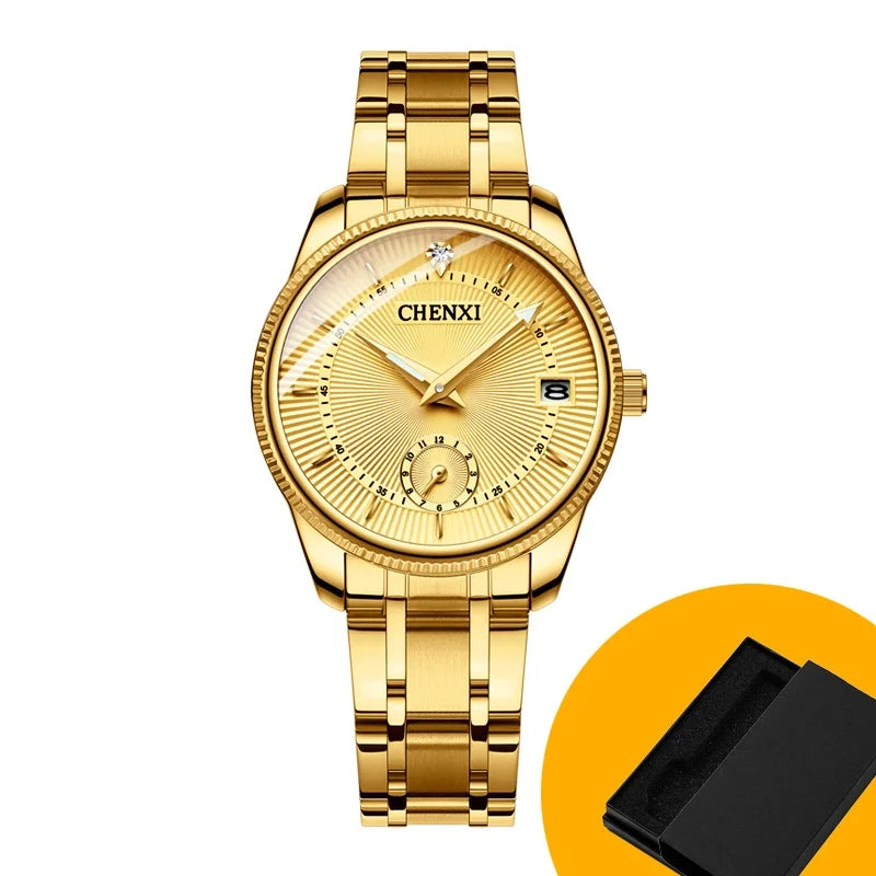 CHENXI Golden Wrist Watch Men Watches Lady Top Brand Luxury Quartz Wristwatch