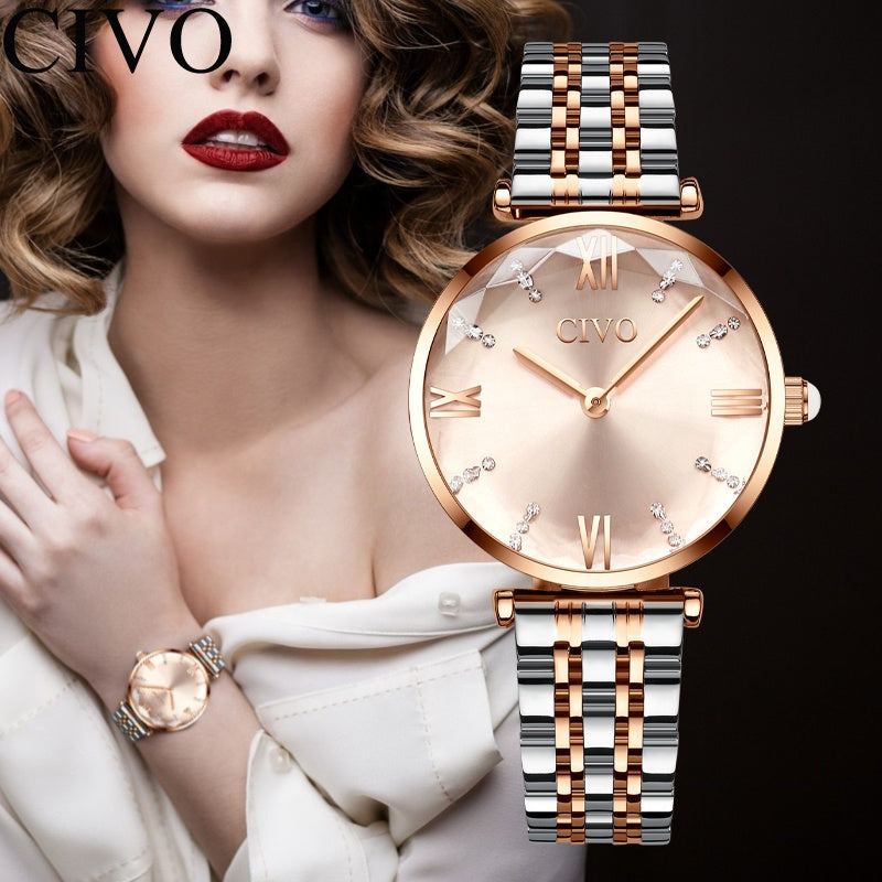 CIVO Luxury Top Brand Womens Watches Waterproof Quartz Watch