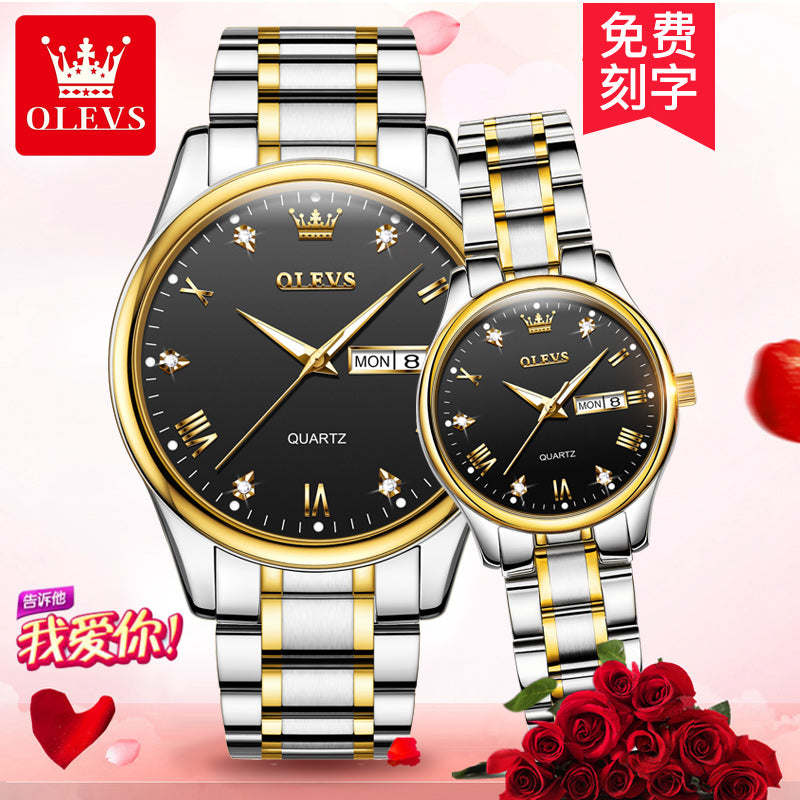 OLEVS 5563 China Factory Custom Logo Watch Couple  Fashion Quartz Wrist Watch