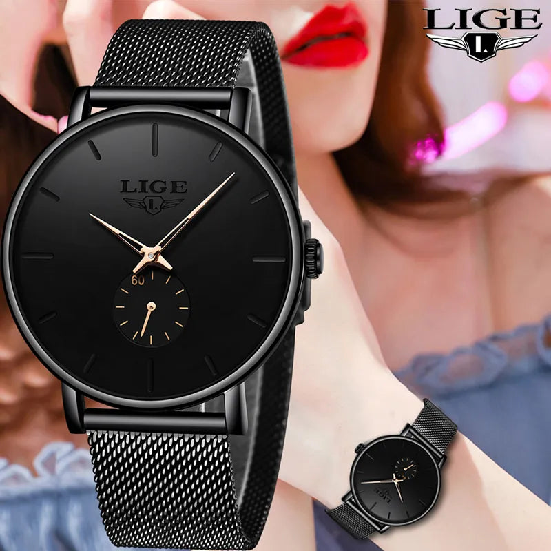 LIGE Womens Watches Top Brand Luxury Casual Fashion Watch