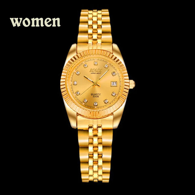 BOSCK Fashion Couples Wristwatches Mens Gold Luxury Brand