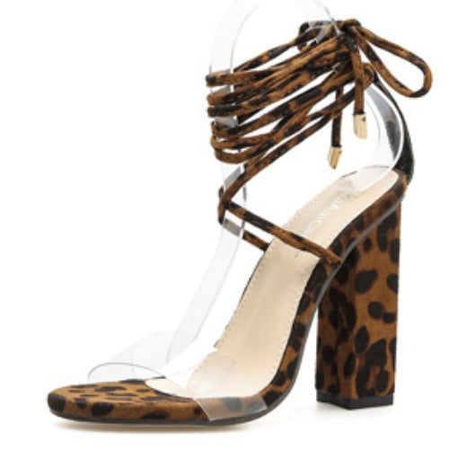 Hot Selling Women Strap High-Heels Sandal Leopard Print Sexy