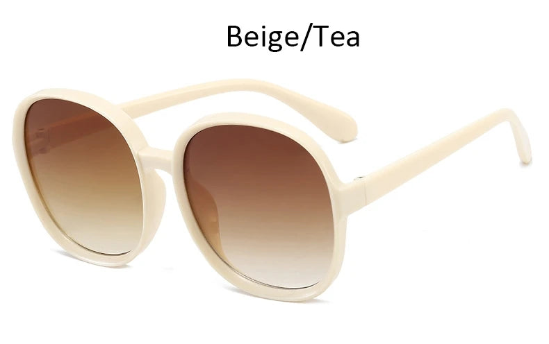 Luxury Round Sunglasses Woman Oversized Female Glasses