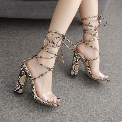 Hot Selling Women Strap High-Heels Sandal Leopard Print Sexy