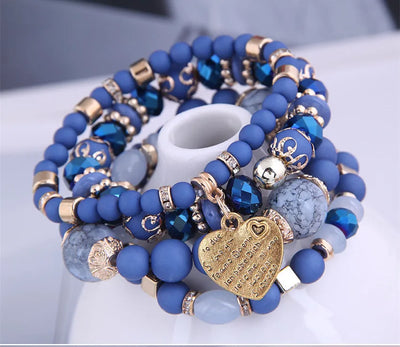 Kymyad 4pcs/Set Bohemia Bracelets Resin Beads Bracelet