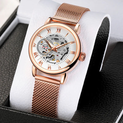 Reloj Mujer Forsining Ladies Watch 2024 Luxury Womens Skeleton Watch