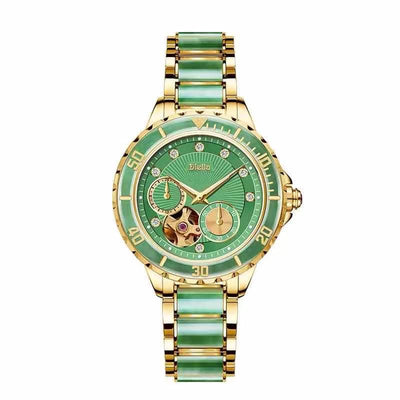 Diellea 6025 5Atm Waterproof Stainless Steel Case Jade Watch