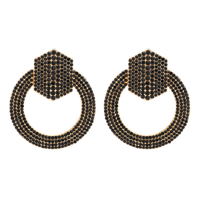 Fashion Earings for Women 2022 Convex Hexagonal Rhinestone