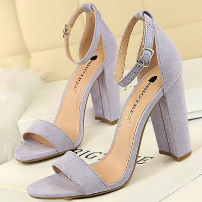 BIGTREE Shoes Summer Women Sandals Suede Sexy High Heels