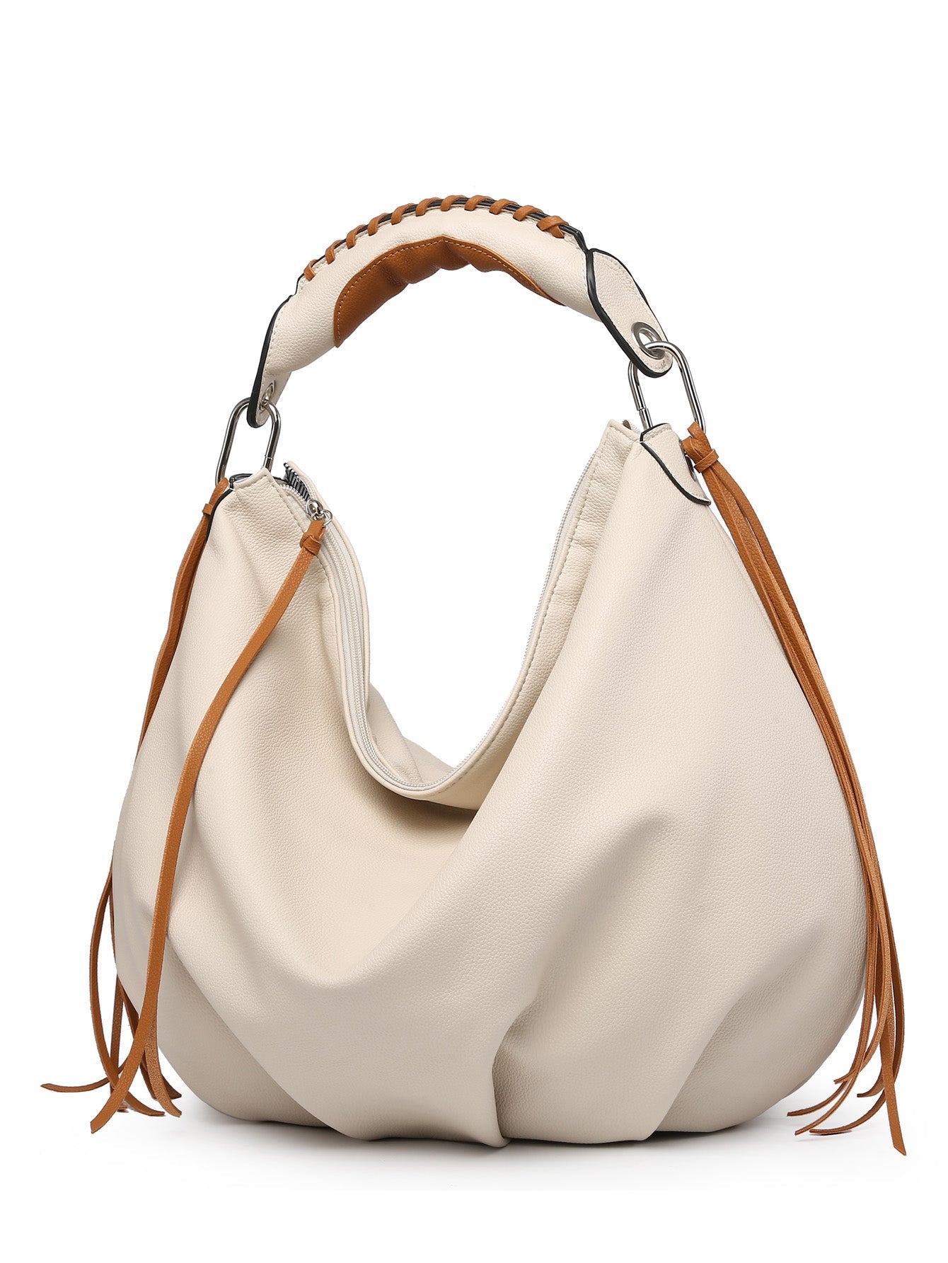 Women Hobo Bag Contrast Handle MT1139-3 BE