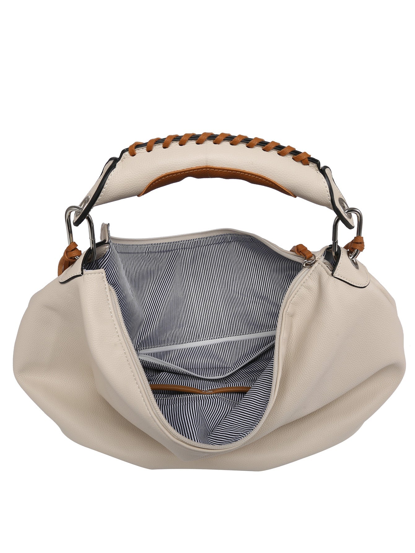 Women Hobo Bag Contrast Handle MT1139-3 BE