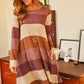 Long Sleeved Rib Stripe Pocket Dress