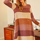 Long Sleeved Rib Stripe Pocket Dress