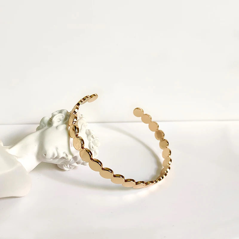 Peri'sbox  Hive Shape Gold Color Bangles Hexagon Geometric Bangles