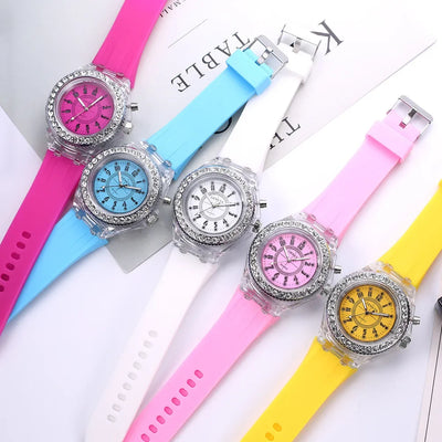 Women Flash Luminous Personalized Rhinestone Led Watch