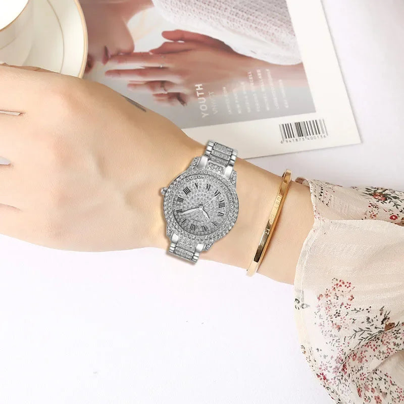 Luxury Women Diamond Watch Chain Bracelet Ladies Quartz Watch