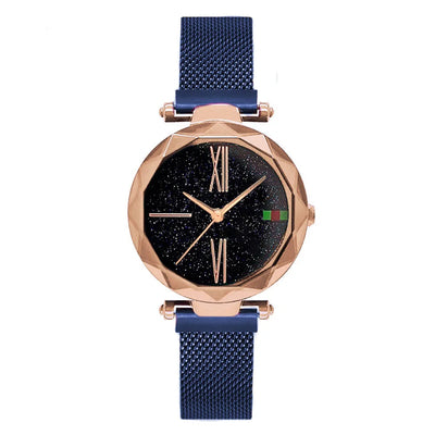 Luxury Rose Gold Women Watches Minimalism Starry Sky Magnet Buckle Fashion