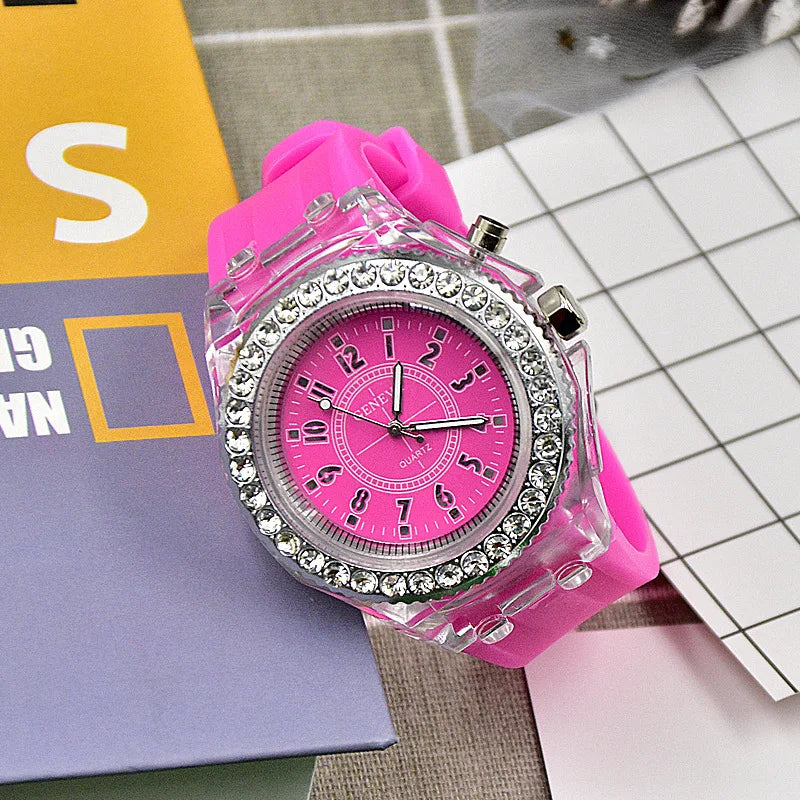 Women Flash Luminous Personalized Rhinestone Led Watch