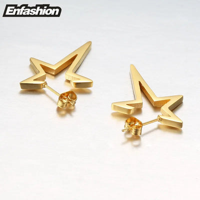 Enfashion Star Earrings Punk Stud Earring Rose Gold Color