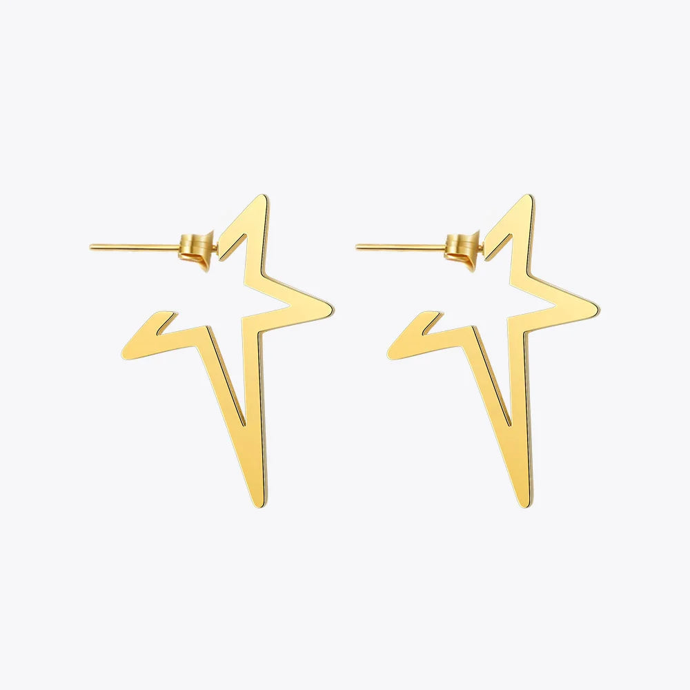 Enfashion Star Earrings Punk Stud Earring Rose Gold Color