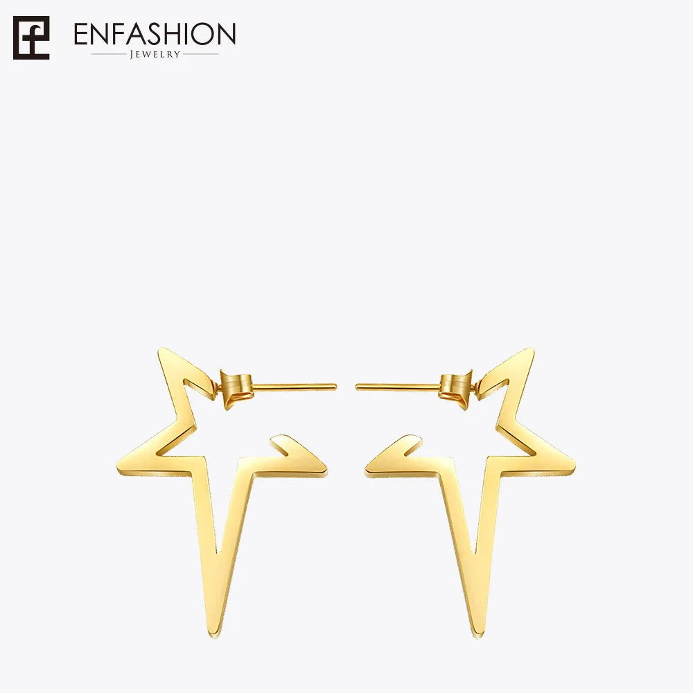 Enfashion Star Earrings Punk Stud Earring Rose Gold Color