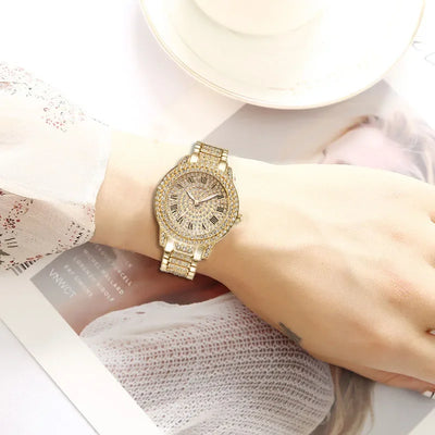 Luxury Women Diamond Watch Chain Bracelet Ladies Quartz Watch