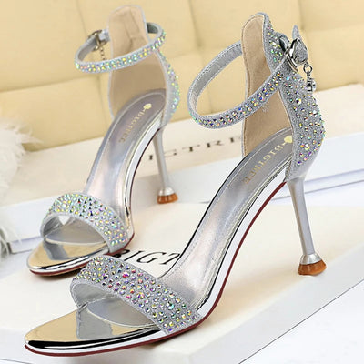 BIGTREE Shoes Rhinestone High Heels