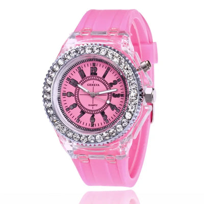 Women Flash Luminous Personalized Rhinestone Led Watch