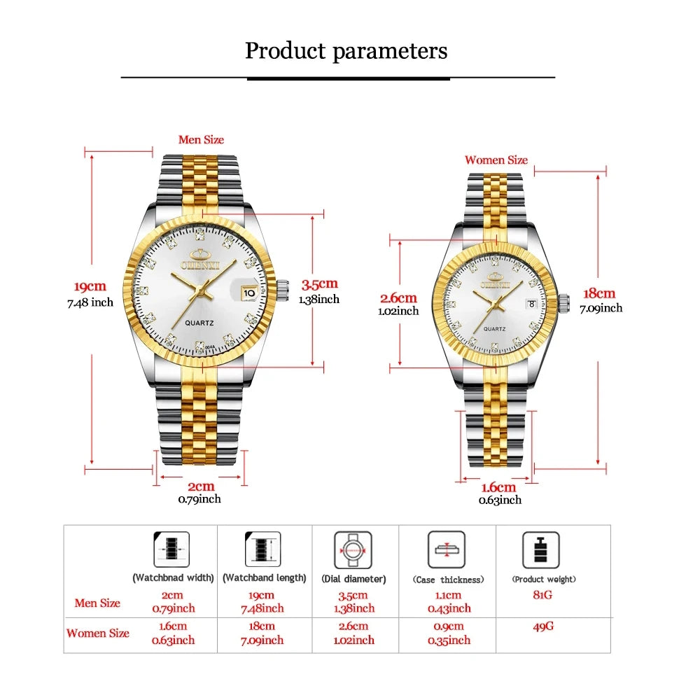 CHENXI Top Brand Lovers' Couples Quartz Men Watch Women