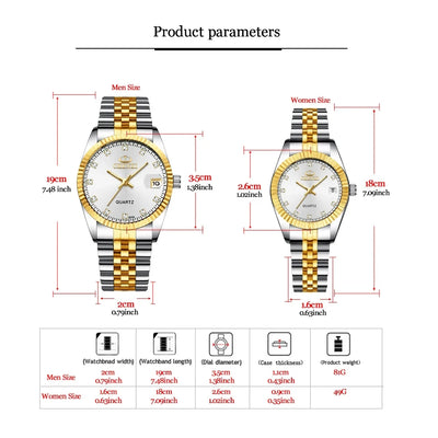 CHENXI Top Brand Lovers' Couples Quartz Men Watch Women