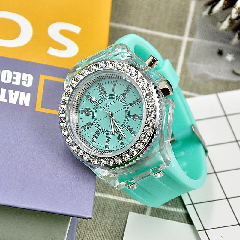 Women Flash Luminous Personalized Rhinestone Led Watch