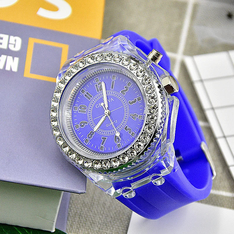 Women Flash Luminous Personalized Rhinestone Led Watch