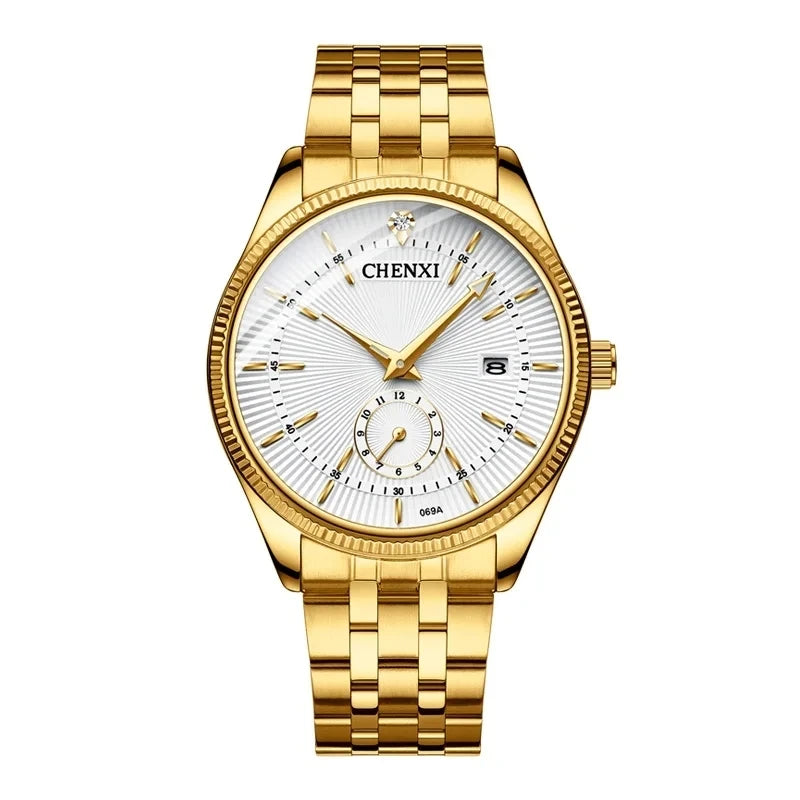 CHENXI Golden Wrist Watch Men Watches Lady Top Brand Luxury Quartz Wristwatch