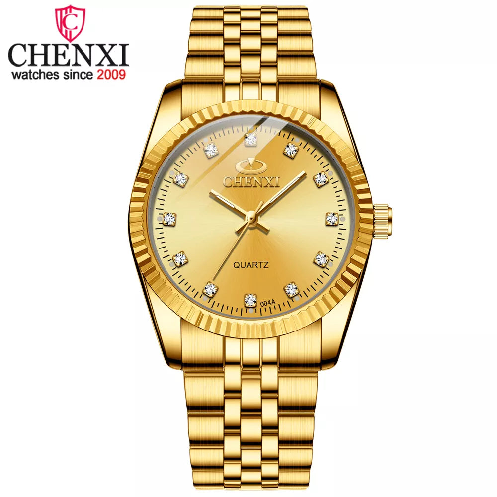 CHENXI Fashion Luxury Men Women Watch Gold