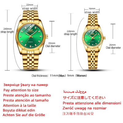 CHENXI Fashion Luxury Men Women Watch Gold