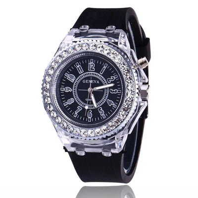 Women Flash Luminous Personalized Rhinestone Led Watch