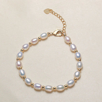 100% Real Freshwater Cultured Pearl Bracelet for Women Girl Gift