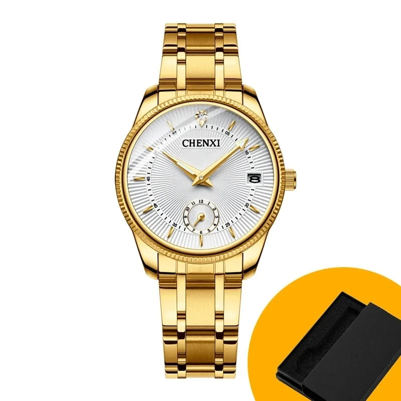 CHENXI Golden Wrist Watch Men Watches Lady Top Brand Luxury Quartz Wristwatch