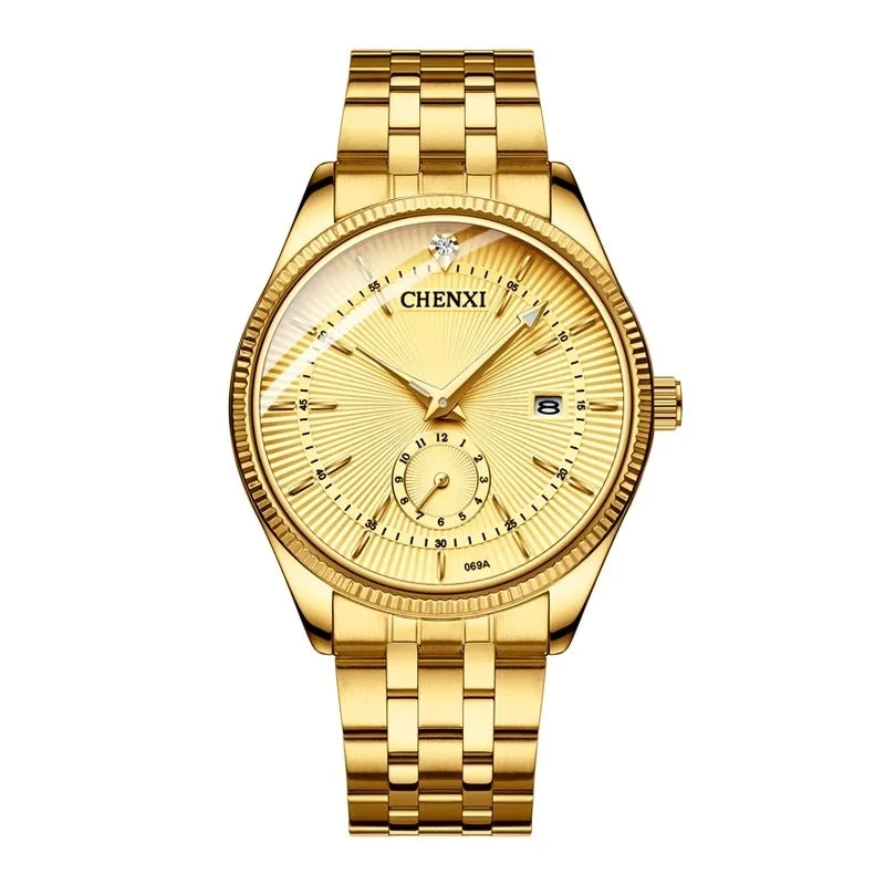 CHENXI Golden Wrist Watch Men Watches Lady Top Brand Luxury Quartz Wristwatch