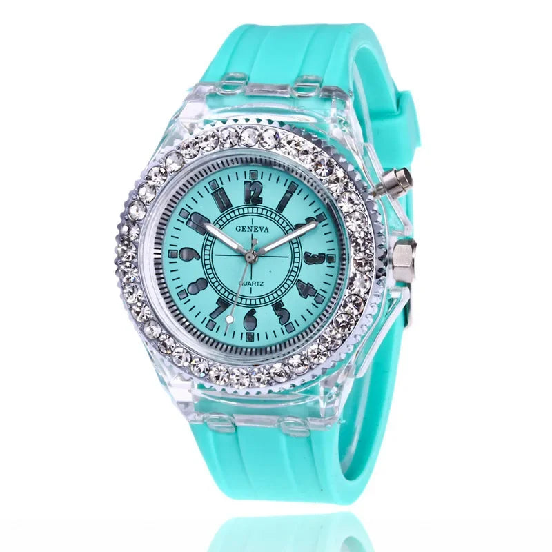 Women Flash Luminous Personalized Rhinestone Led Watch