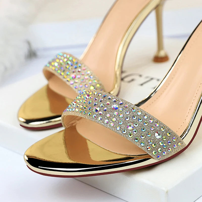 BIGTREE Shoes Rhinestone High Heels