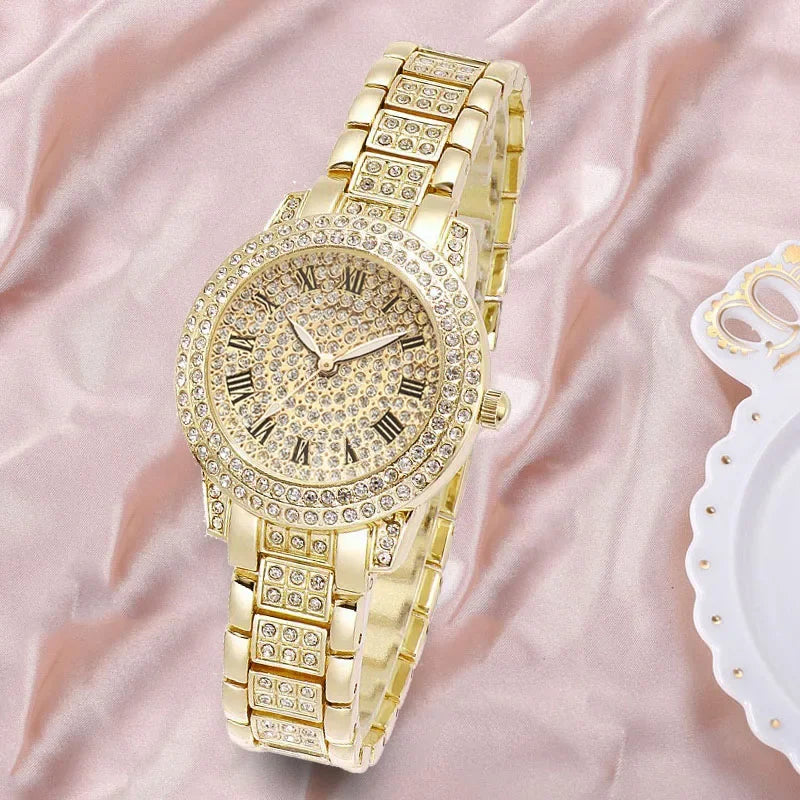 Luxury Women Diamond Watch Chain Bracelet Ladies Quartz Watch