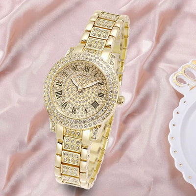 Luxury Women Diamond Watch Chain Bracelet Ladies Quartz Watch