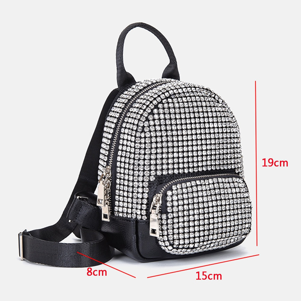 Mini Backpack Women's Fashion Bags 2022 Luxury Artificial Diamond Purse