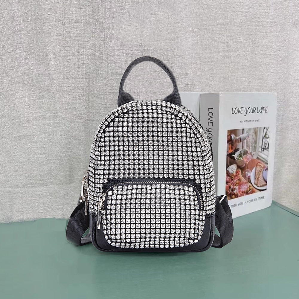 Mini Backpack Women's Fashion Bags 2022 Luxury Artificial Diamond Purse