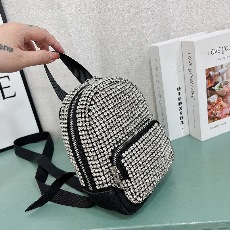 Mini Backpack Women's Fashion Bags 2022 Luxury Artificial Diamond Purse